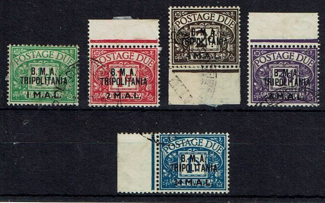 Image of BOFIC ~ Tripolitania SG TD1/5 FU British Commonwealth Stamp